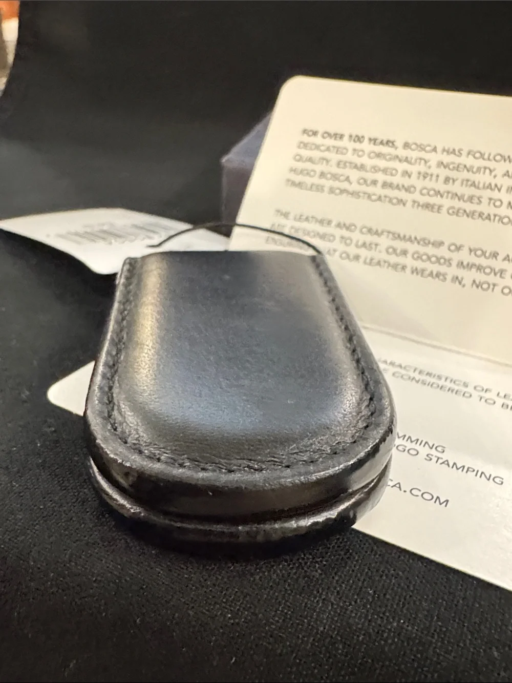 NIB Bosch Black Leather Key & Card Holder
